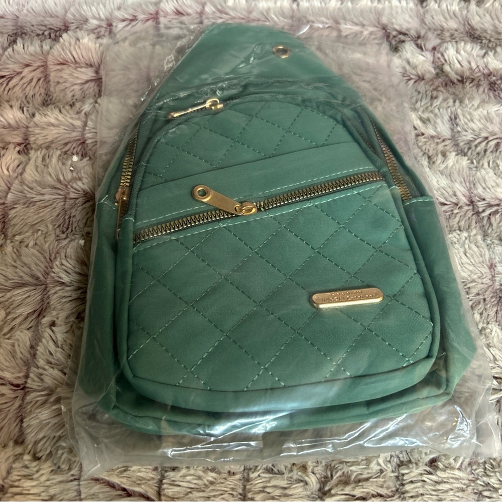 Sling Crossbody Quilted  Bags For Women Trendy Fanny Pack Backpack Green